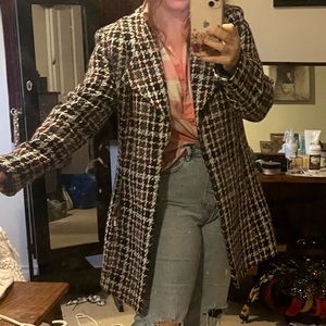 Medium tweed Calvin Klein dress over coat